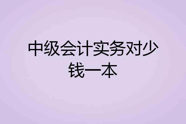 中级会计实务对少钱一本