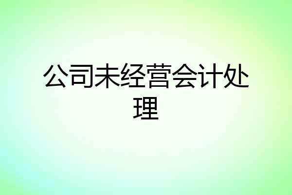公司未经营会计处理