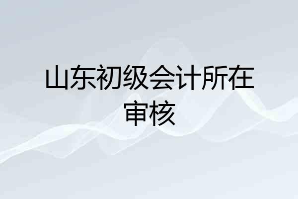 山东初级会计所在审核