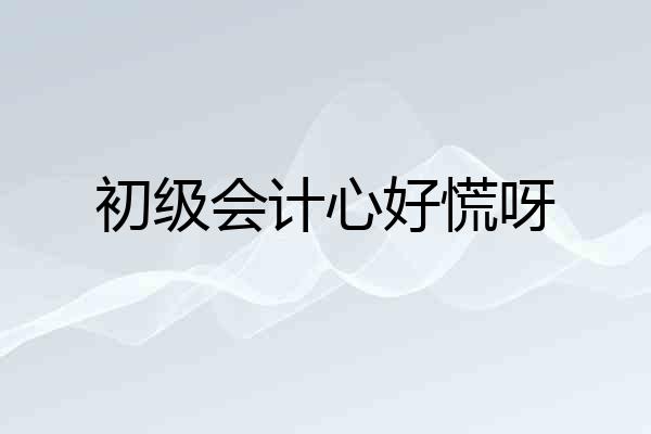 初级会计心好慌呀