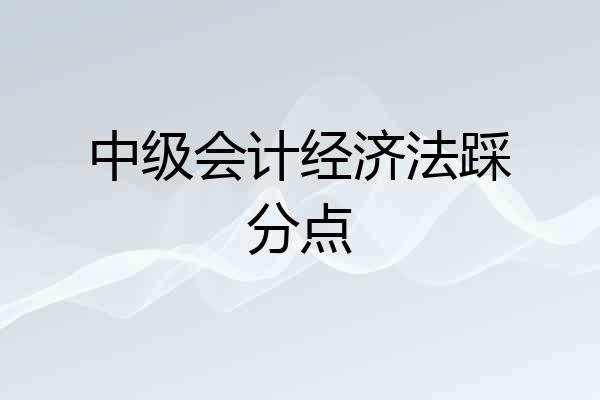 中级会计经济法踩分点
