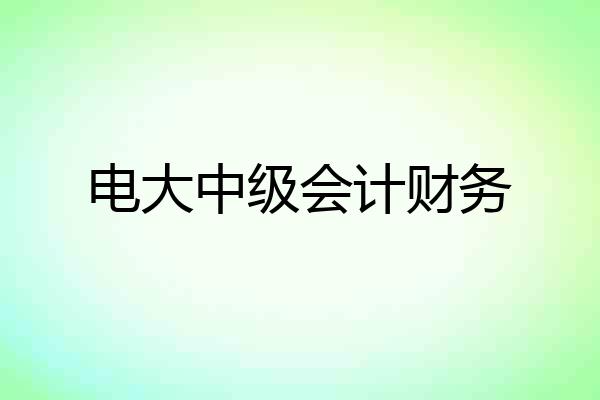 电大中级会计财务