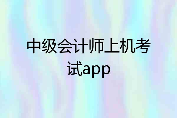 中级会计师上机考试app