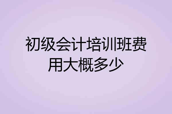 初级会计培训班费用大概多少