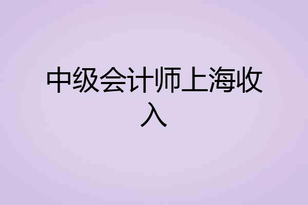 中级会计师上海收入