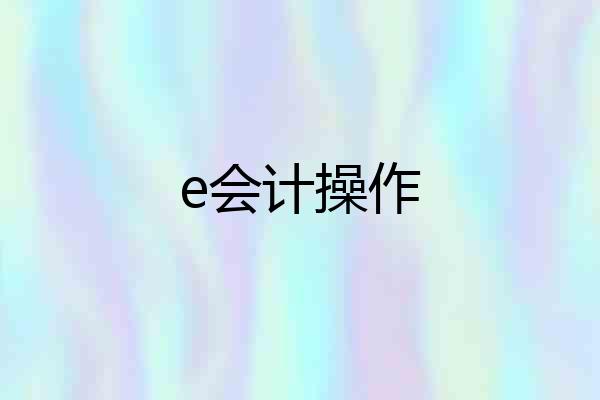 e会计操作