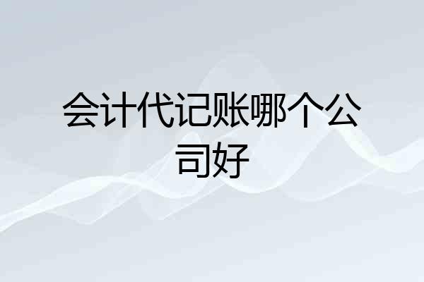会计代记账哪个公司好