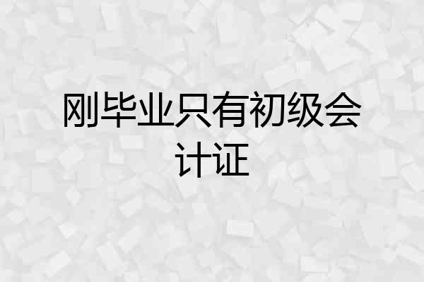 刚毕业只有初级会计证
