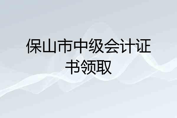 保山市中级会计证书领取