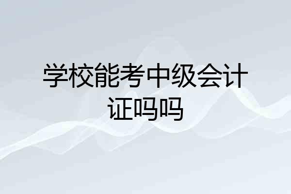 学校能考中级会计证吗吗