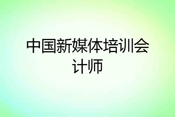 中国新媒体培训会计师