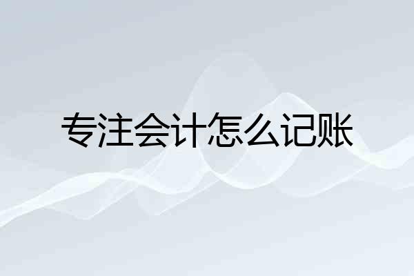 专注会计怎么记账