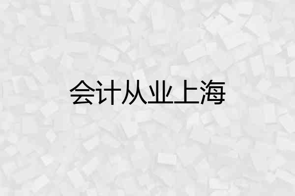 会计从业上海