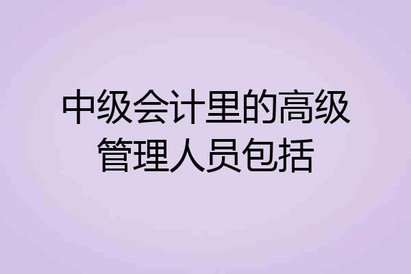 中级会计里的高级管理人员包括