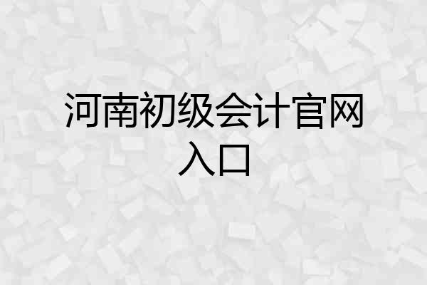 河南初级会计官网入口