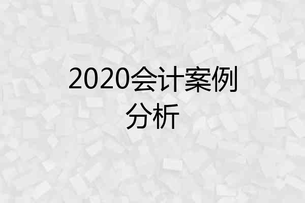2020会计案例分析