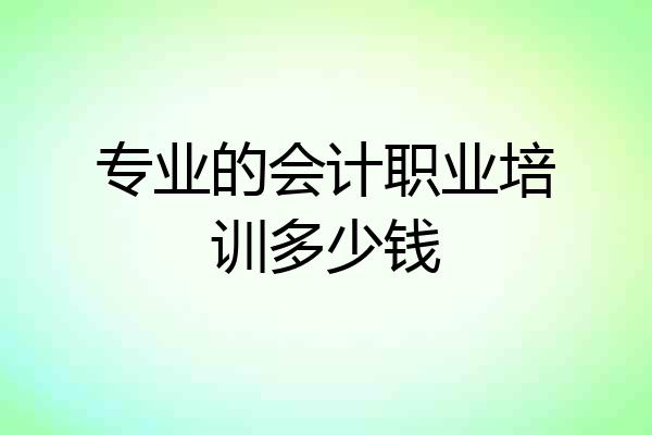 专业的会计职业培训多少钱