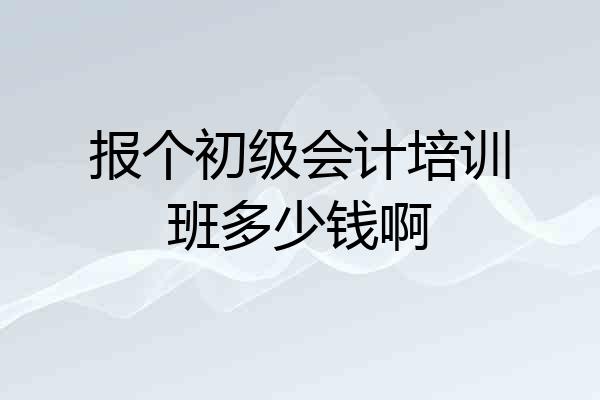 报个初级会计培训班多少钱啊