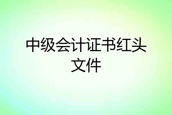 中级会计证书红头文件