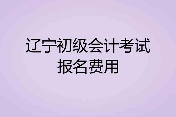 辽宁初级会计考试报名费用