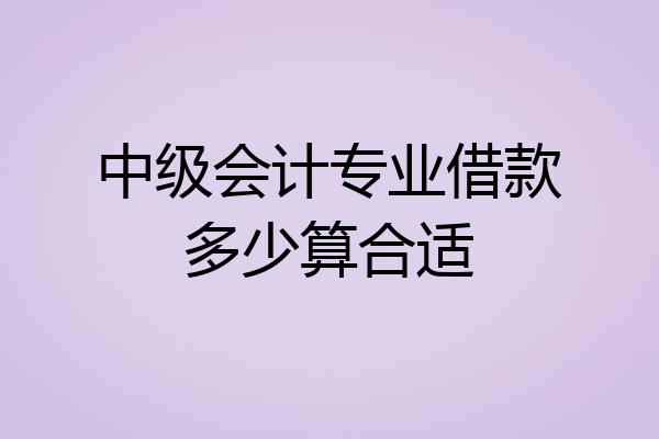 中级会计专业借款多少算合适