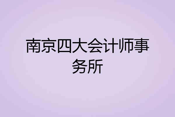 南京四大会计师事务所
