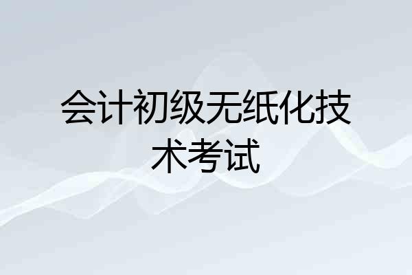 会计初级无纸化技术考试