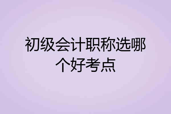 初级会计职称选哪个好考点