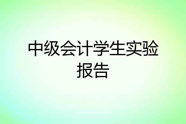 中级会计学生实验报告