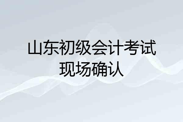 山东初级会计考试现场确认