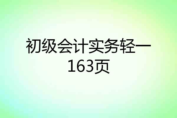 初级会计实务轻一163页