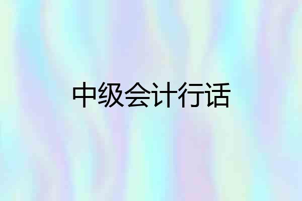 中级会计行话