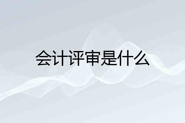 会计评审是什么