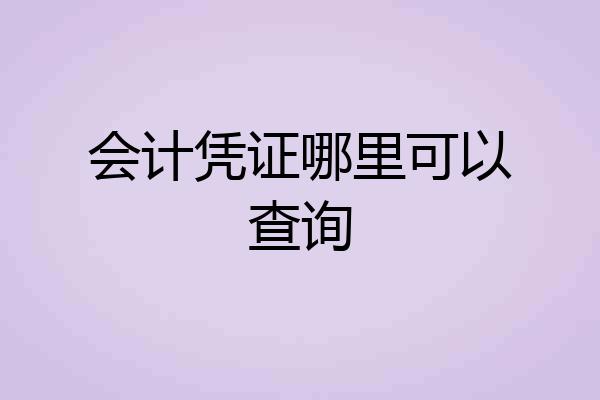 会计凭证哪里可以查询