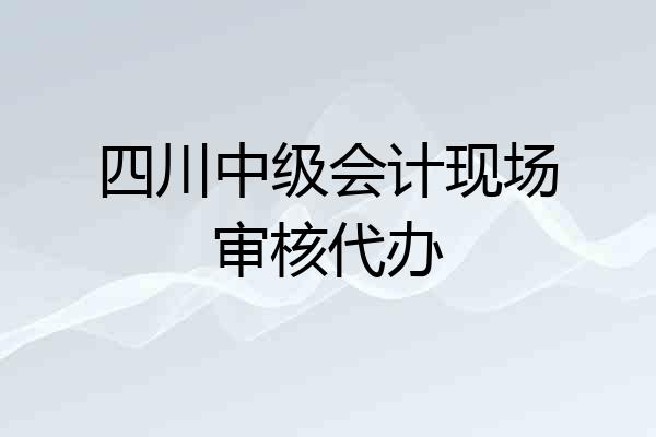 四川中级会计现场审核代办