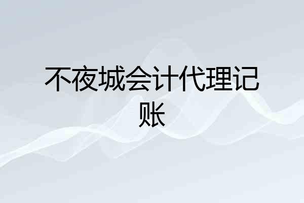 不夜城会计代理记账