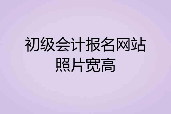初级会计报名网站照片宽高