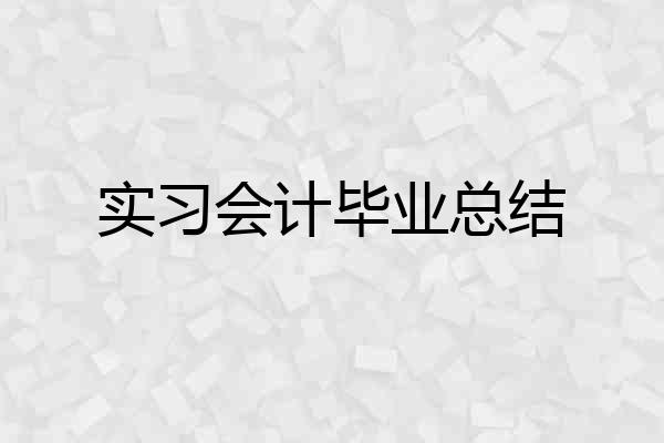 实习会计毕业总结