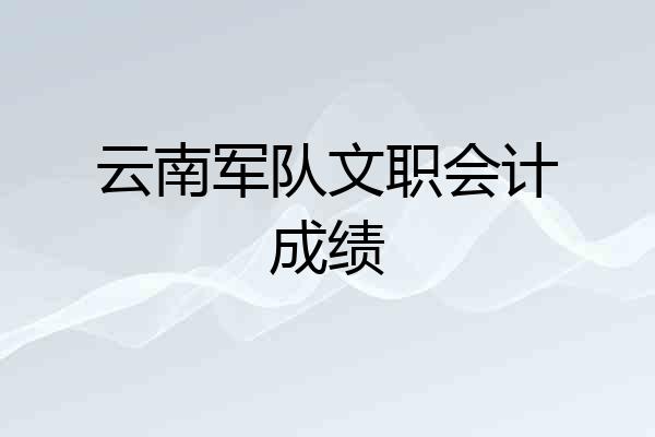 云南军队文职会计成绩