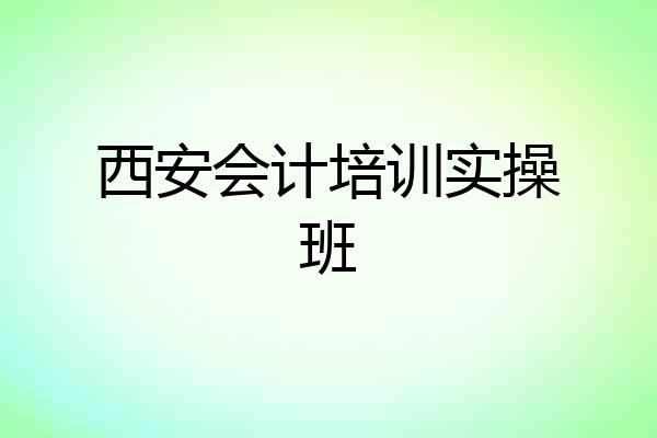 西安会计培训实操班