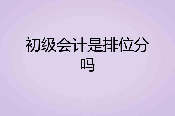 初级会计是排位分吗