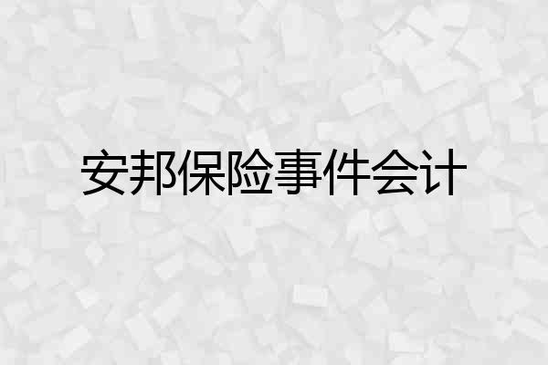 安邦保险事件会计