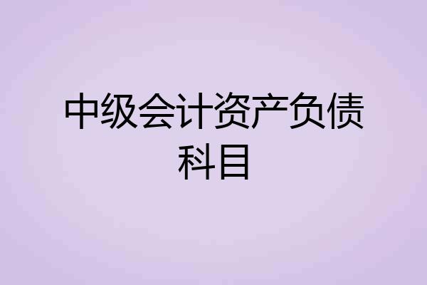 中级会计资产负债科目