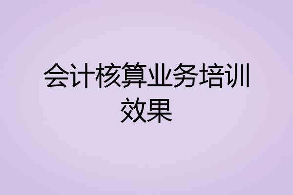 会计核算业务培训效果
