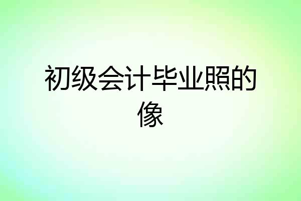 初级会计毕业照的像
