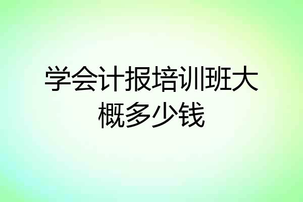 学会计报培训班大概多少钱