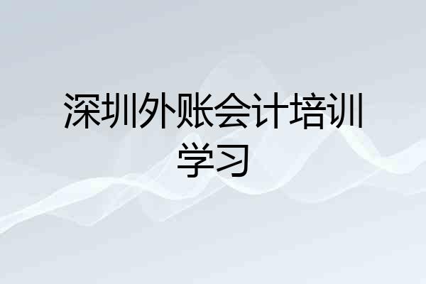 深圳外账会计培训学习