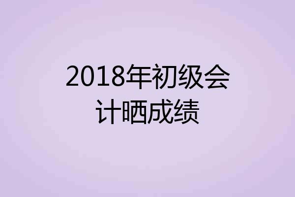 2018年初级会计晒成绩