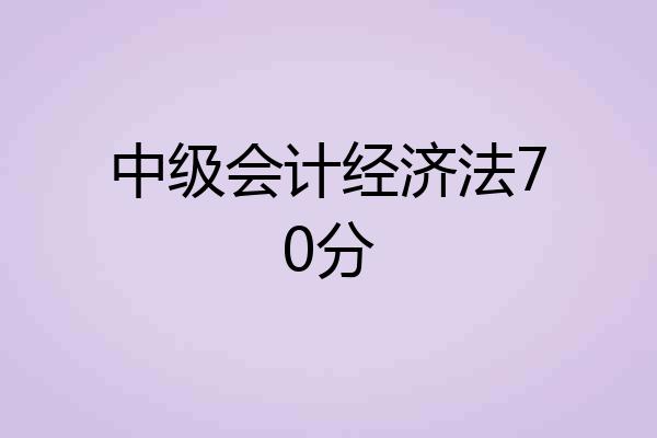 中级会计经济法70分