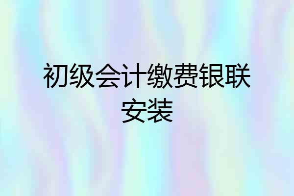 初级会计缴费银联安装